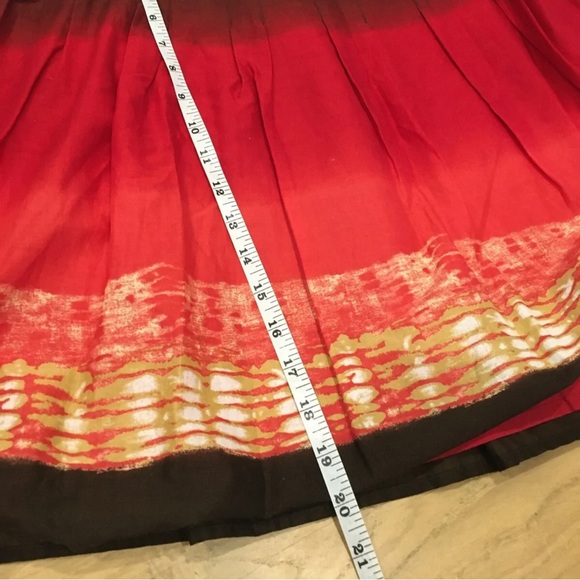 Hillard & Hanson Circle Skirt Size 14P Red Brown Ombre - Picture 9 of 9